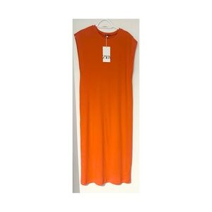 Zara Orange Sleeveless Dress